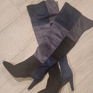 Over-The -Knee Women's Suede Patchwork Boots